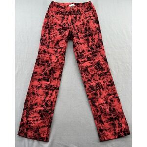 Vintage Yvonne Marie Pants Womens Size 6 Red Geometric Pattern Corduroy 90s